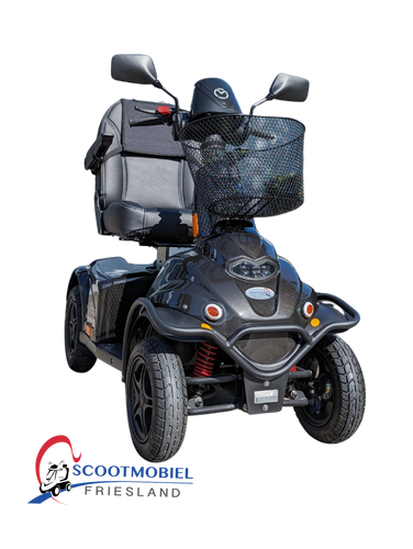 De Minicrosser scootmobiel is een robuuste en veilige scootmobiel, hier in het antraciet